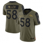 Men's Denver Broncos #58 Von Miller Nike Olive 2021 Salute To Service Limited Player Jersey