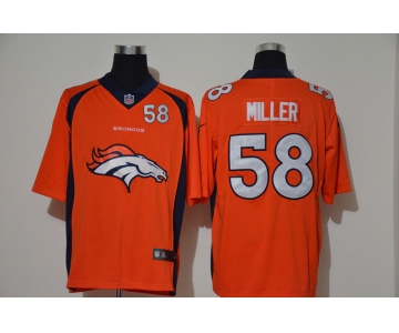 Men's Denver Broncos #58 Von Miller Orange 2020 Big Logo Number Vapor Untouchable Stitched NFL Nike Fashion Limited Jersey