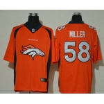 Men's Denver Broncos #58 Von Miller Orange 2020 Big Logo Vapor Untouchable Stitched NFL Nike Fashion Limited Jersey