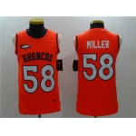 Men's Denver Broncos #58 Von Miller Orange Color Rush 2017 Vest Stitched NFL Nike Tank Top Jersey