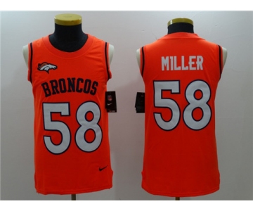 Men's Denver Broncos #58 Von Miller Orange Color Rush 2017 Vest Stitched NFL Nike Tank Top Jersey