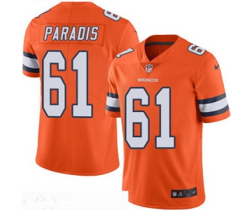 Men's Denver Broncos #61 Matt Paradis Orange 2016 Color Rush Stitched NFL Nike Limited Jersey