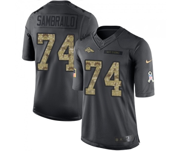 Men's Denver Broncos #74 Ty Sambrailo Black Anthracite 2016 Salute To Service Stitched NFL Nike Limited Jersey