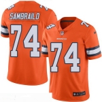 Men's Denver Broncos #74 Ty Sambrailo Orange 2016 Color Rush Stitched NFL Nike Limited Jersey