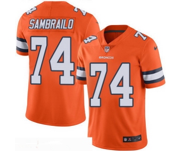 Men's Denver Broncos #74 Ty Sambrailo Orange 2016 Color Rush Stitched NFL Nike Limited Jersey