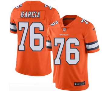 Men's Denver Broncos #76 Max Garcia Orange 2016 Color Rush Stitched NFL Nike Limited Jersey