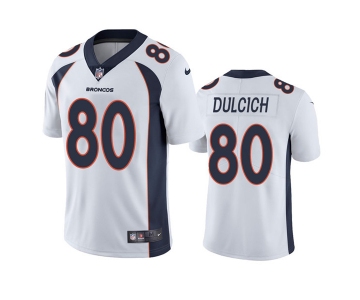 Men's Denver Broncos #80 Greg Dulcich White Vapor Untouchable Stitched Jersey