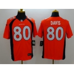 Men's Denver Broncos #80 Vernon Davis Orange Team Color NFL Nike Limited Jersey