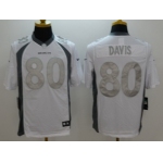 Men's Denver Broncos #80 Vernon Davis White Platinum NFL Nike Limited Jersey