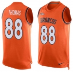 Men's Denver Broncos #88 Demaryius Thomas Orange Hot Pressing Player Name & Number Nike NFL Tank Top Jersey