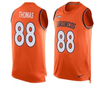 Men's Denver Broncos #88 Demaryius Thomas Orange Hot Pressing Player Name & Number Nike NFL Tank Top Jersey