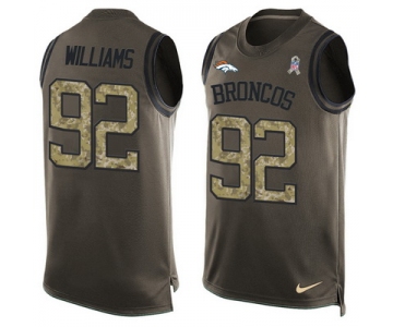 Men's Denver Broncos #92 Sylvester Williams Olive Green Salute To Service Hot Pressing Player Name & Number Nike NFL Tank Top Jersey