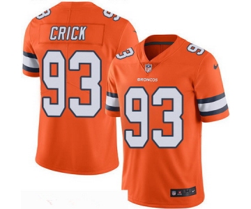 Men's Denver Broncos #93 Jared Crick Orange 2016 Color Rush Stitched NFL Nike Limited Jersey