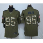 Men's Denver Broncos #95 Derek Wolfe Green Salute To Service 2015 NFL Nike Limited Jersey