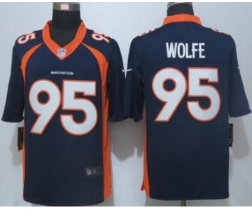 Men's Denver Broncos #95 Derek Wolfe Navy Blue Alternate NFL Nike Limited Jersey