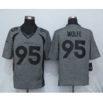 Men's Denver Broncos #95 Derek Wolfe Nike Gray Gridiron 2015 NFL Gray Limited Jersey