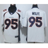 Men's Denver Broncos #95 Derek Wolfe White Road NFL Nike Limited Jersey