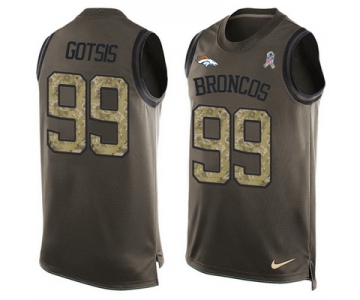 Men's Denver Broncos #99 Adam Gotsis Olive Green Salute To Service Hot Pressing Player Name & Number Nike NFL Tank Top Jersey