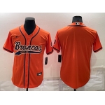 Men's Denver Broncos Blank Orange Stitched MLB Cool Base Nike Baseball Jersey