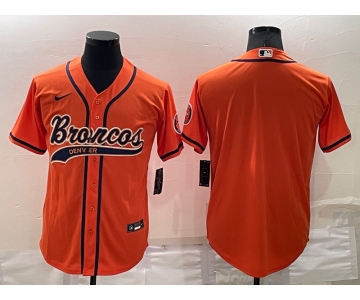 Men's Denver Broncos Blank Orange Stitched MLB Cool Base Nike Baseball Jersey