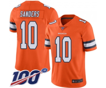 Nike Broncos #10 Emmanuel Sanders Orange Men's Stitched NFL Limited Rush 100th Season Jersey