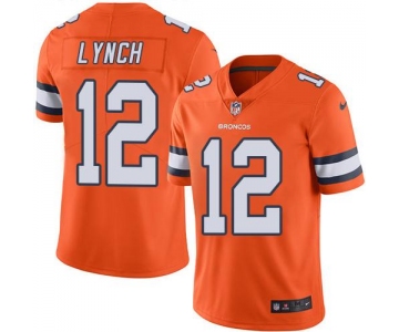 Nike Broncos #12 Paxton Lynch Orange Men's Stitched NFL Limited Rush Jersey