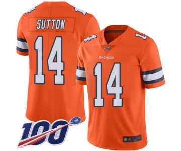 Nike Broncos #14 Courtland Sutton Orange Men's Stitched NFL Limited Rush 100th Season Jersey