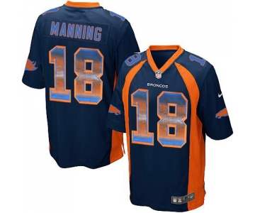 Nike Broncos #18 Peyton Manning Navy Blue Alternate Men's Stitched NFL Limited Strobe Jersey