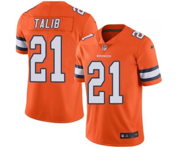 Nike Broncos #21 Aqib Talib Orange Men's Stitched NFL Limited Rush Jersey