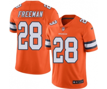 Nike Broncos #28 Royce Freeman Orange Men's Stitched NFL Limited Rush Jersey