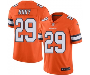 Nike Broncos #29 Bradley Roby Orange Men's Stitched NFL Limited Rush Jersey