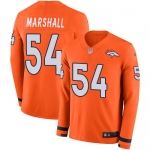 Nike Broncos 54 Brandon Marshall Orange Team Color Men's Stitched NFL Limited Therma Long Sleeve Jersey