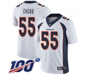 Nike Broncos #55 Bradley Chubb White Men's Stitched NFL 100th Season Vapor Limited Jersey