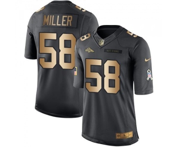 Nike Broncos #58 Von Miller Black Men's Stitched NFL Limited Gold Salute To Service Jersey
