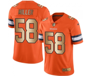 Nike Broncos #58 Von Miller Orange Men's Stitched NFL Limited Gold Rush Jersey