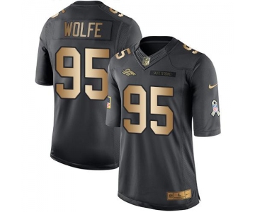 Nike Broncos #95 Derek Wolfe Black Men's Stitched NFL Limited Gold Salute To Service Jersey