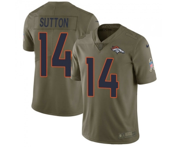 Nike Denver Broncos #14 Courtland Sutton Olive Men's Stitched NFL Limited 2017 Salute to Service Jersey