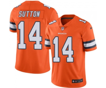 Nike Denver Broncos #14 Courtland Sutton Orange Men's Stitched NFL Limited Rush Jersey