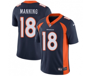 Nike Denver Broncos #18 Peyton Manning Navy Blue Alternate Men's Stitched NFL Vapor Untouchable Limited Jersey