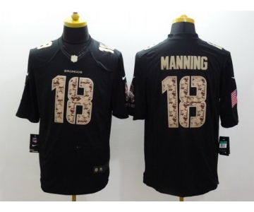 Nike Denver Broncos #18 Peyton Manning Salute to Service Black Limited Jersey