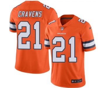 Nike Denver Broncos #21 Su'a Cravens Orange Men's Stitched NFL Limited Rush Jersey