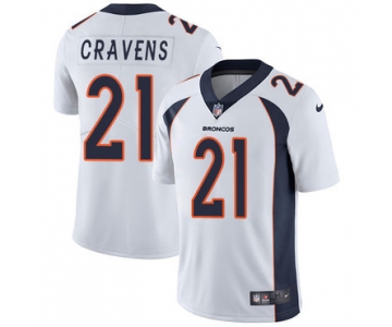 Nike Denver Broncos #21 Su'a Cravens White Men's Stitched NFL Vapor Untouchable Limited Jersey