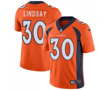 Nike Denver Broncos #30 Phillip Lindsay Orange Team Color Men's Stitched NFL Vapor Untouchable Limited Jersey