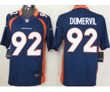 Nike Denver Broncos #92 Elvis Dumervil Blue Limited Jersey