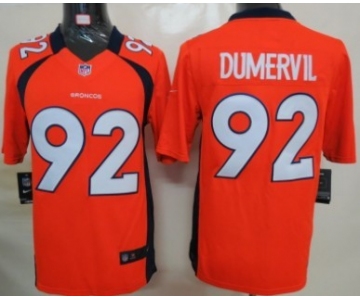 Nike Denver Broncos #92 Elvis Dumervil Orange Limited Jersey