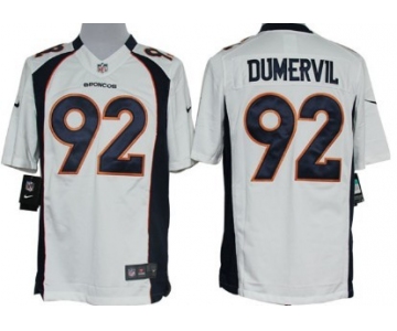 Nike Denver Broncos #92 Elvis Dumervil White Limited Jersey