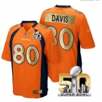 Pro Order Denver Broncos Jersey 80 Vernon Davis Orange Super Bowl 50 Limited Jerseys