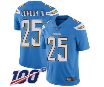 Chargers #25 Melvin Gordon III Electric Blue Alternate Men's Stitched Football 100th Season Vapor Limited Jersey