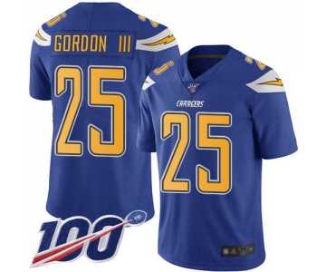 Chargers #25 Melvin Gordon III Electric Blue Men's Stitched Football Limited Rush 100th Season Jersey