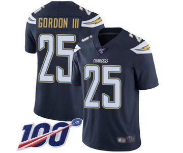 Chargers #25 Melvin Gordon III Navy Blue Team Color Men's Stitched Football 100th Season Vapor Limited Jersey